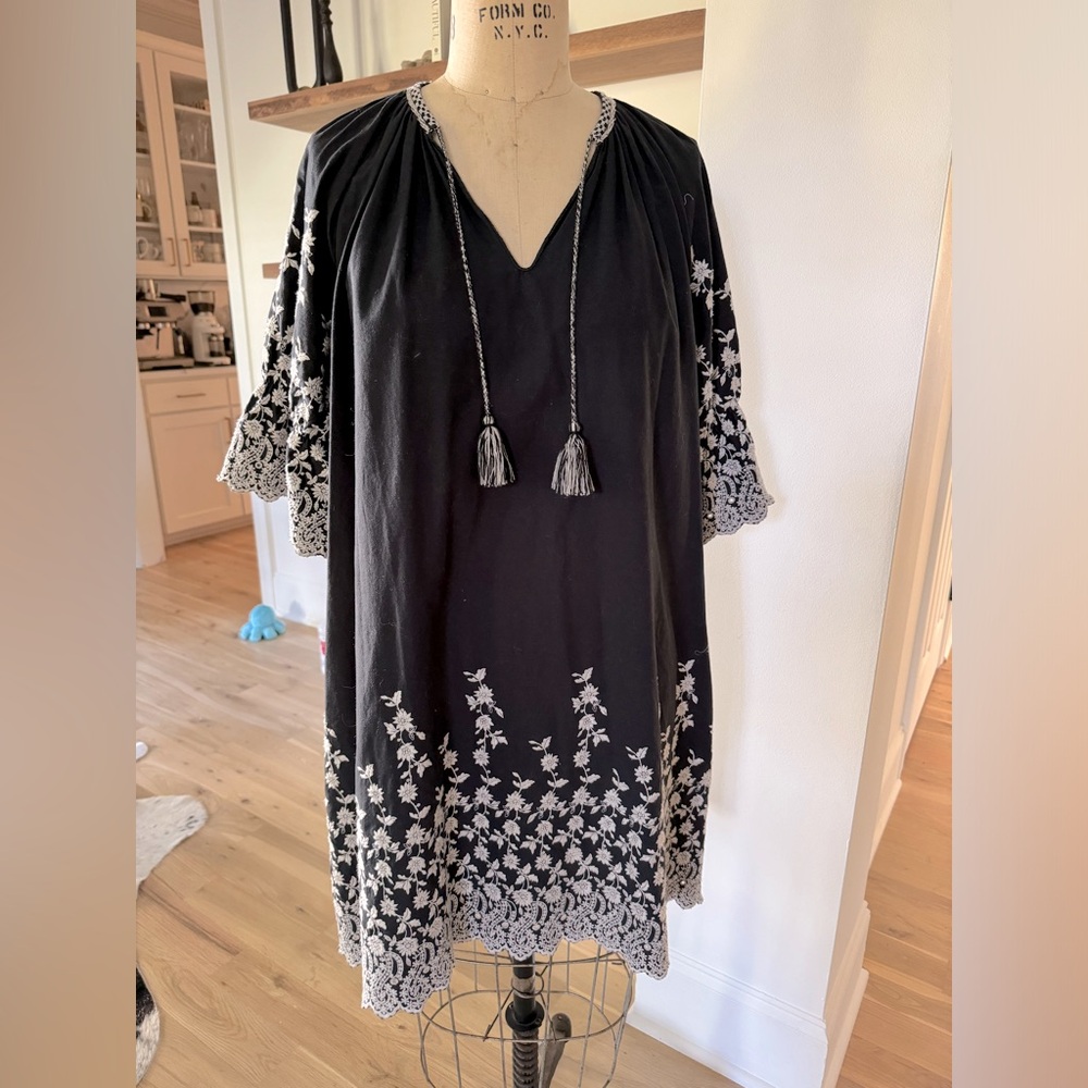 Ulla Johnson embroidered shift tunic dress with embroidery size 4